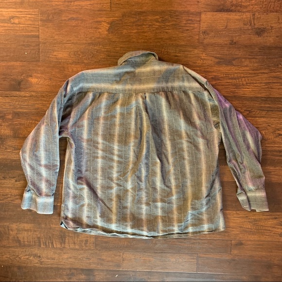 Burma Bibas Long Sleeve Shirt Ombré Stripe Winter Weight - Picture 3 of 6